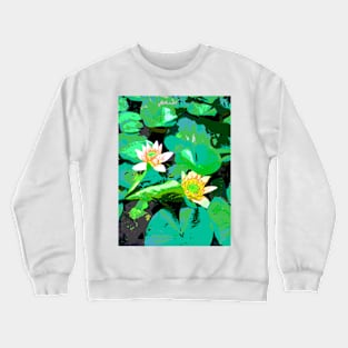 Green garden with water lilies Crewneck Sweatshirt
